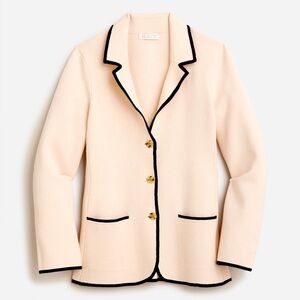 J. Crew Cream Blazer with Black Trim